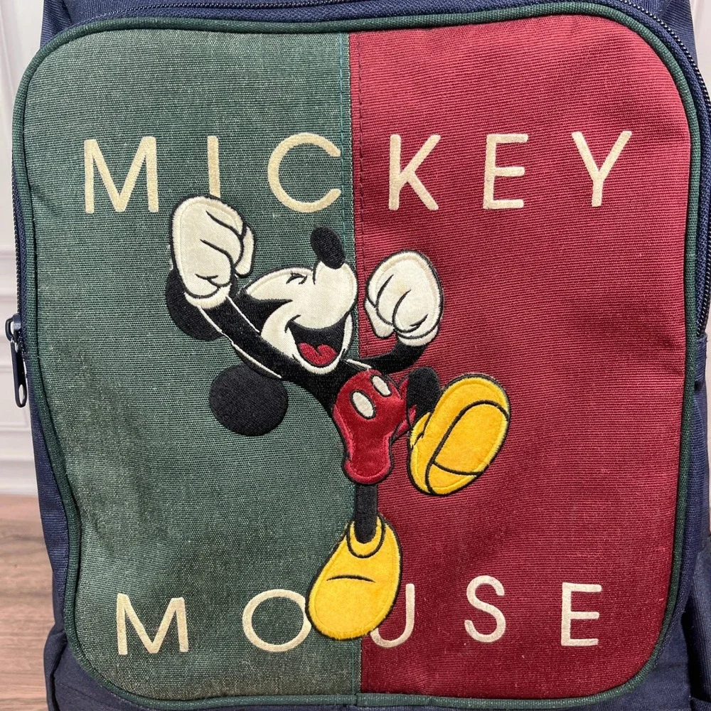 Mickey Unlimited Backpack Navy Blue Vintage Disney Colorblock 90s